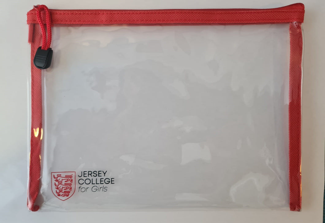 Clear JCG branded pencil case